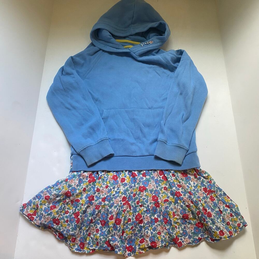 Mini Boden Blue Floral Sweatshirt Dress